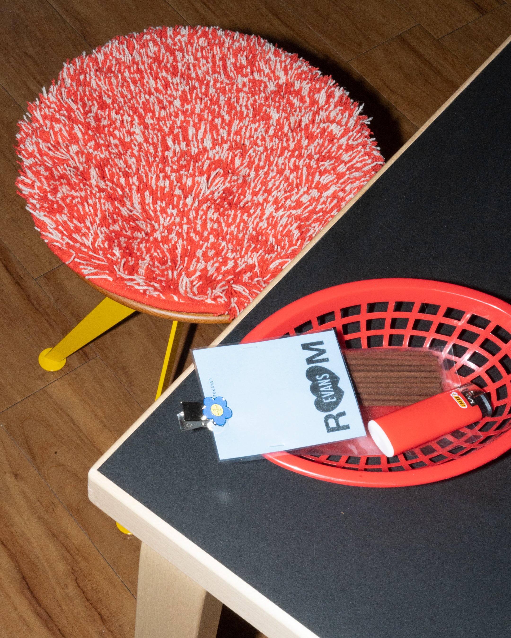 ROOM Heather Chair Rug - Red Orange